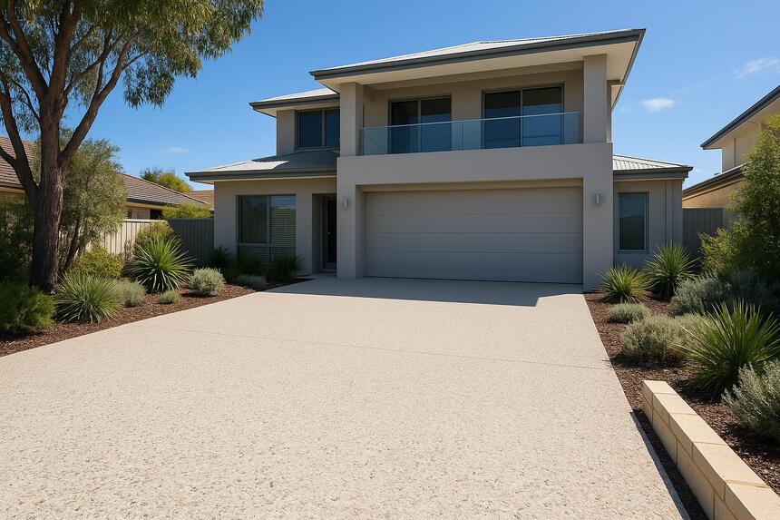 Image showing exposed aggregate driveway in perth